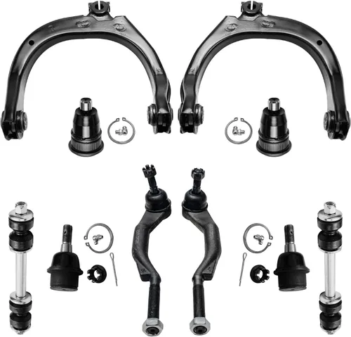Vista 45 de Detroit Axle - Kit de suspensión delantera de 10 piezas para Jeep 2002-2004