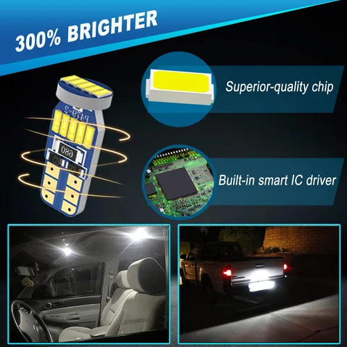 Vista 5 de Paquete de kit de luz interior LED para Toyota Tacoma 2005-2021, luces de cúpula de mapa interior + luces de espejo de tocador + luces de matrícula