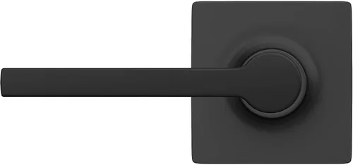 Vista 6 de Palanca recta con manija de puerta simulada de moldura cuadrada, acabado negro mate, paquete de 4