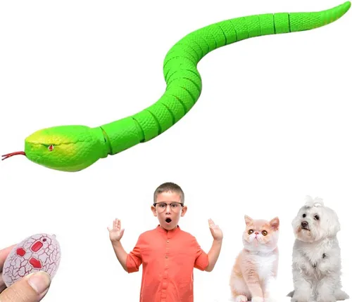 Vista 10 de Juguete de serpiente a control remoto, juguete realista de serpiente a control remoto, robot recargable por USB, modelo de serpiente de cascabel