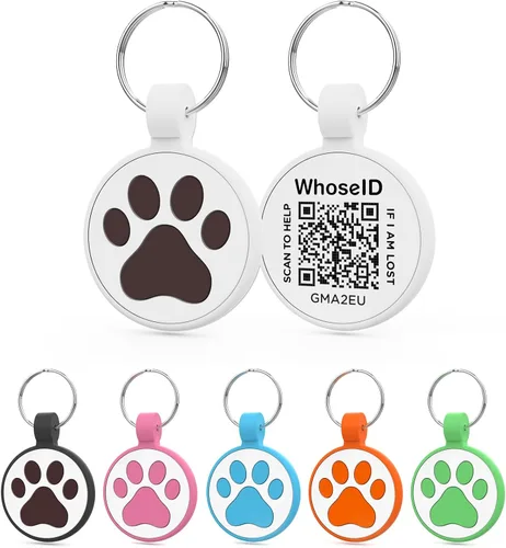 Vista 19 de Etiqueta para gatos con código QR, página de perfil en línea de mascota modificable, múltiples contactos de emergencia, silicona silenciosa, ligera