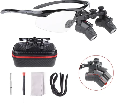 Vista 5 de REEHUT Ergo loupe Ergonómico Ultraligero Quirúrgico Binocular Lupas Ajustable Lupas 4.0X Ampliación Distancia de Trabajo 17.717 in Doblar Lente Tubo
