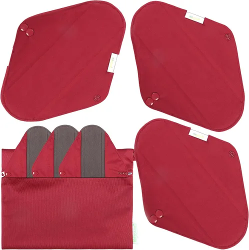 Vista 23 de wegreeco Almohadillas menstruales reutilizables de carbón – Almohadillas sanitarias reutilizables Forros de bragas reutilizables Almohadilla