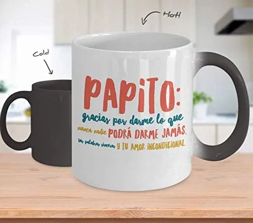 Vista 2 de Regalo para Papa Taza de Cafe Padre Vaso, taza café divertidas, tazas personalizadas, taza de café inspiradoras, taza con mensajes positivos.