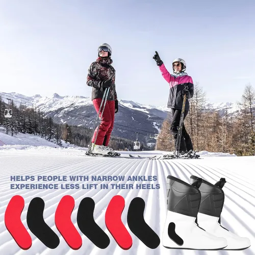 Vista 6 de 24 piezas de botas de esquí y snowboard, barras J autoadhesivas protegen los pies almohadillas Thickness is 3mm, 5mm. Reduce Heel Lift & Ankle