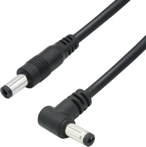 Vista 2 de 4 cables de extensión de alimentación de 12 V CC de 1.6 ft/1.6 pies, CC 0.217 in x 0.083 in macho a macho, cable adaptador de corriente 20 AWG