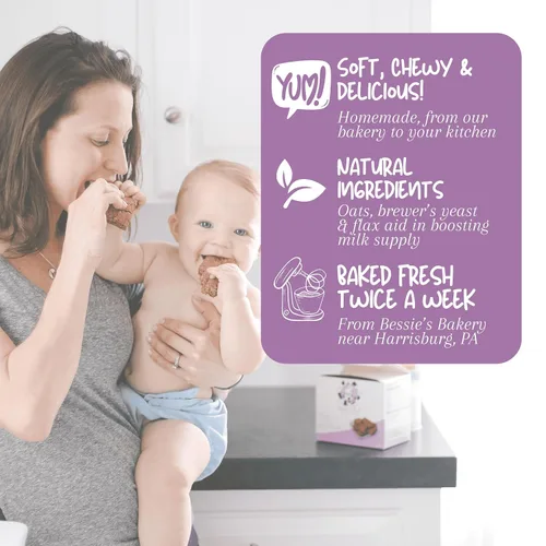 Vista 4 de Bessie's Best Lactation Cookies Apoyo para la lactancia Avena con mantequilla de maní y chispas de chocolate Aumenta el suministro de leche