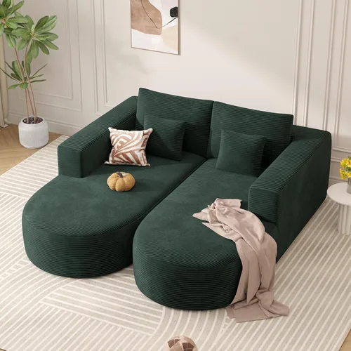 Vista 44 de Sofá cama modular, sofás de nube convertibles para sala de estar, 2 tumbonas de pana sin hueso, sofá cama de gran tamaño para dormitorio,
