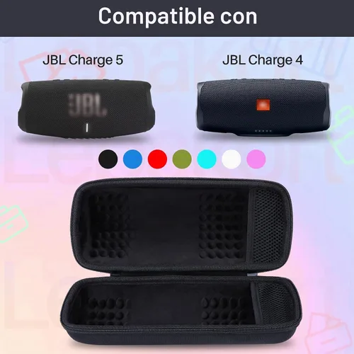Vista 2 de Carcasa Rígida Lebakort Compatible con Altavoz JBL Charge 5 Charge 4 Impermeable (Carcasa Negra)