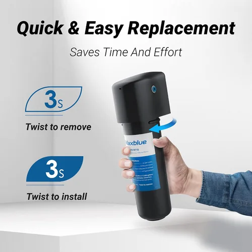 Vista 6 de Maxblue Filtro de agua de repuesto RF10 para sistema de filtro de agua Waterdrop 10UA/10UB debajo del fregadero, 1 año, certificado NSF/ANSI 42