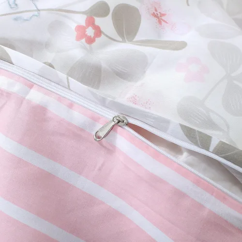 Vista 5 de Swanson Beddings Juego de ropa de cama de 2 piezas 100% algodón floral rosado: funda nórdica y una funda de almohada (individual)
