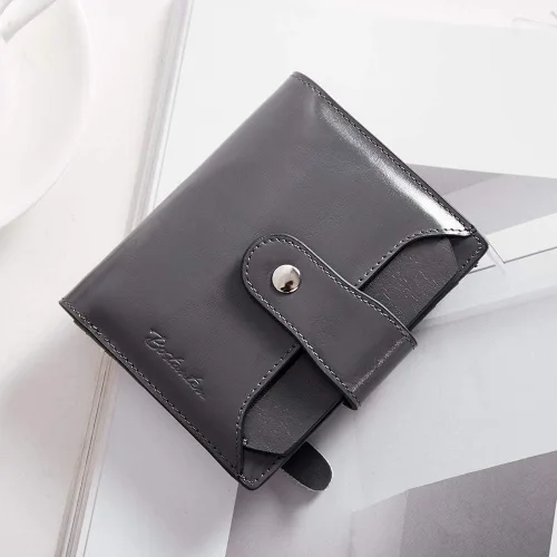 Vista 7 de BOSTANTEN - Billetera de cuero para mujer con bloqueo RFID, pequeña, con cremallera, de bolsillo, para tarjetas, con ventana para documento