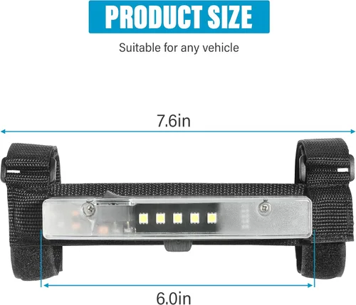 Vista 2 de RACOONA Luz de cúpula UTV, luz interior UTV, luz LED universal para montaje en barra antivuelco, accesorios de automóvil, luz interior de cúpula