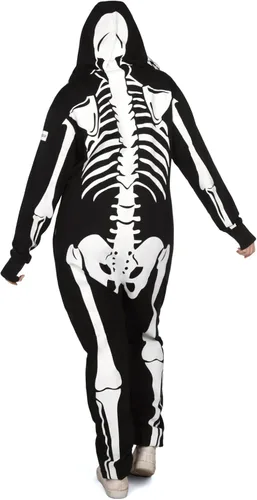Vista 8 de Tipsy Elves - Disfraz de esqueleto de Halloween para mujer con estampado de espalda, disfraz de esqueleto