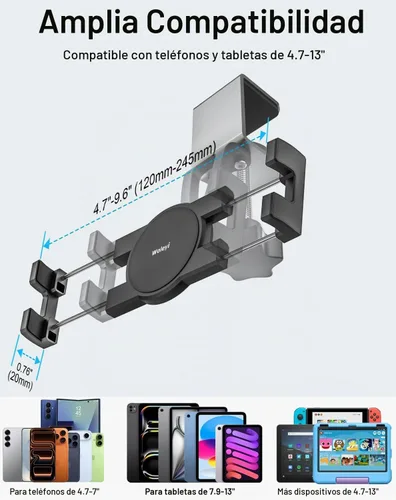 Vista 5 de Soporte para tablet de armario de cocina, soporte para tableta debajo del gabinete con abrazadera ajustable de 360° para iPad Pro Air Mini, Galaxy