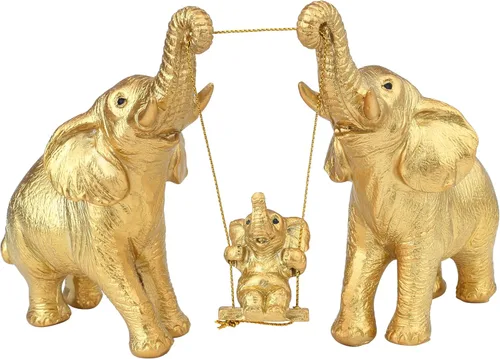 Vista 9 de Estatua de elefante, decoración de figuras de elefante dorado