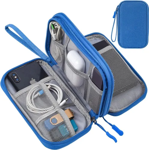 Vista 9 de CAAORDKSO Bolsa Organizadora de Electrónicos para Viaje, Estuche Pequeño Organizador de Cables Impermeable, Bolsa de Accesorios, Estuche Electrónico