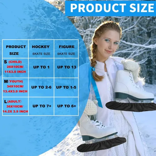 Vista 2 de Vinsot 2 pares de protectores de patinaje sobre hielo para hockey sobre hielo, cubiertas absorbentes para niños, accesorios de hockey, tela Oxford