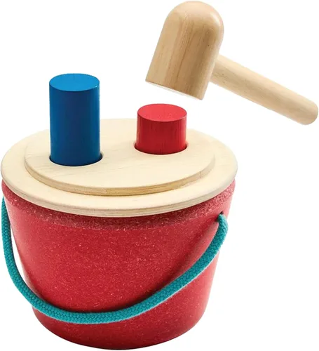 Vista 10 de PlanToys® Pop N Drop Bucket Objeto de Madera Permanencia Juguete para Bebés Cubo Pop 'N' Drop