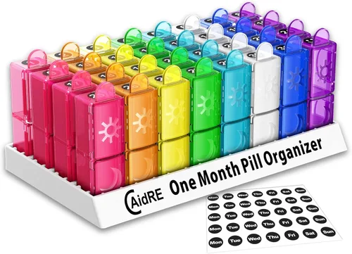 Vista 9 de CAidRE - Organizador mensual de pastillas 2 veces al día, organizador de pastillas de 30 días AM PM, pastilleros y organizador de un mes