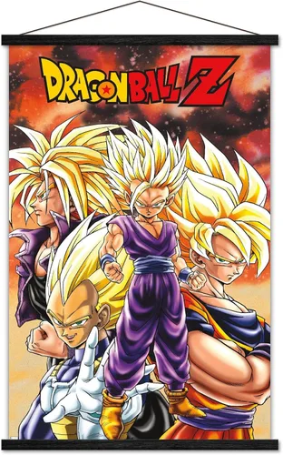 Vista 8 de Dragon Ball Z - Póster de pared con marco magnético de Saiyans