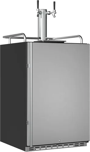 Vista 4 de EdgeStar Kegerator incorporado de doble grifo de tamaño completo - acero inoxidable negro