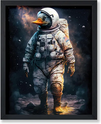 Vista 36 de Poster Master Póster vintage de animales – Impresión retro divertida – Regalo para artista, amigo – Oso Grizzly en traje espacial, astronauta, luna