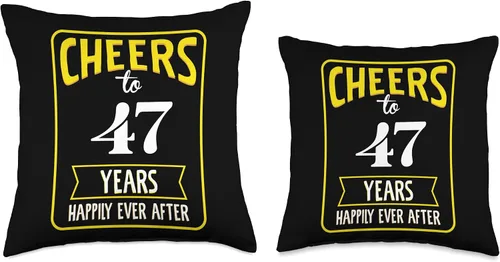 Vista 3 de Cheers to 47 years happily ever after Throw Pillow