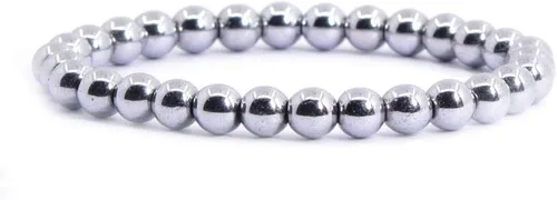 Vista 6 de Justinstones Gem - Pulsera elástica de cuentas redondas de 6 mm de piedras semipreciosas, unisex, 16.5 cm Ojo de tigre azul dorado AA