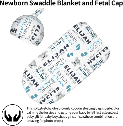 Vista 3 de Manta personalizada para bebé y niño con nombre, mantas de bebé personalizadas para niñas y niños con nombre, artículos personalizados para bebés