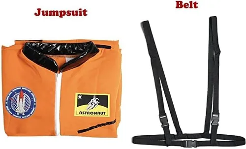 Vista 7 de EraSpooky Disfraz de astronauta para hombre disfraz de Halloween para adultos tallas XS-XL para fiesta de disfraces y cosplay color naranja y blanco