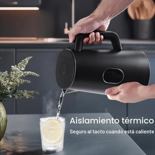 Vista 7 de Tetera eléctrica de 1,5 L, control de temperatura, color negro