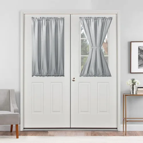 Vista 51 de Cortinas para puerta francesa, color aguamarina, 24 pulgadas de ancho x 40 pulgadas de largo, 1 panel Bolsillo para barra, semitransparente