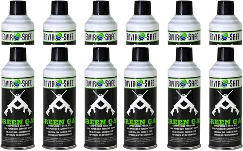 Vista 2 de Gas verde seguro para el medio ambiente: propulsor de Airsoft premium para fuerzas del orden, militares y entusiastas, caja de 12 latas, 13.5 onzas