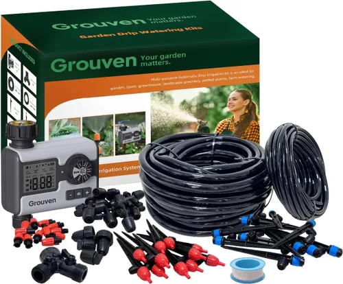 Vista 7 de Regadera de jardín con temporizador de agua programable con retardo de lluvia, sistema de riego manual, automático, 1 salida