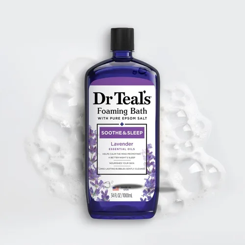 Vista 10 de Dr Teal's Baño espumoso con sal pura de Epsom, lavanda y eucalipto, 34 onzas líquidas (paquete de 2)
