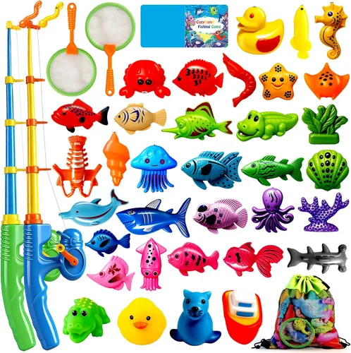 Vista 9 de CozyBomB™ Juego de juguetes de pesca magnéticos para niños, mesa de agua, bañera para niños, piscina, fiesta, caña de caña, pesca flotante