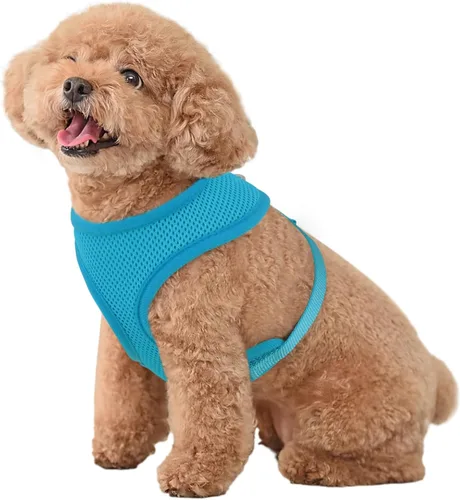 Vista 30 de MoNiBloom Arnés para perro de tamaño pequeño, chaleco acolchado suave para cachorros para caminar, correr, entrenar - negro, XS