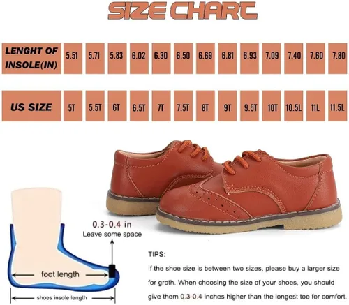 Vista 6 de S. Tedazo Boy's Girl's Classic Lace-Up Dress Shoes School Uniform Oxford Comfort Walking Loafer Flats