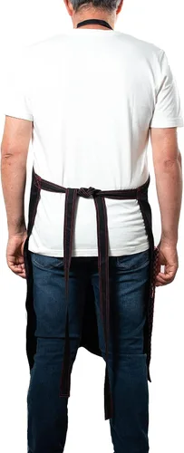 Vista 8 de BÖHM - Delantal de cocina profesional con bolsillos, trabillas para herramientas, correa ajustable para el cuello, algodón duradero de doble