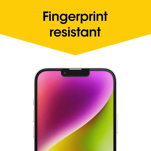 Vista 5 de OtterBox Protector de pantalla de vidrio de confianza para iPhone 14 Plus y iPhone 13 Pro Max, respuesta táctil impecable, resistente a las huellas
