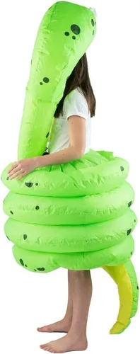 Vista 5 de Disfraz inflable de pitón de la selva serpiente de cuerpo completo para niños (de 5 a 11 años)
