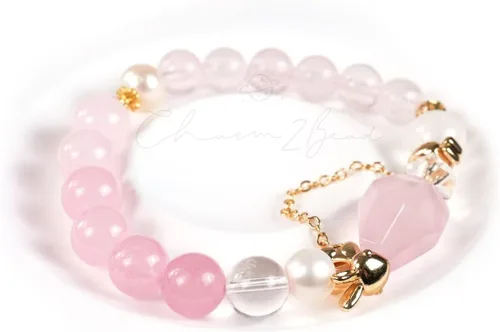Vista 223 de Precious Gemstone Natural Crystal Healing Bracelet, Rutilated Quartz, Moonstone, Quartz Handmade Original Design Bracelet