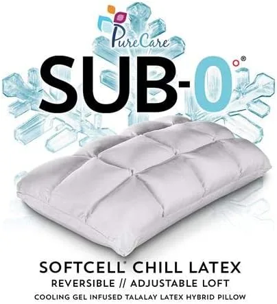 Vista 2 de PureCare Cooling SoftCell Chill - Almohada de látex, reversible y ajustable, tamaño King (PCFRIOL618)