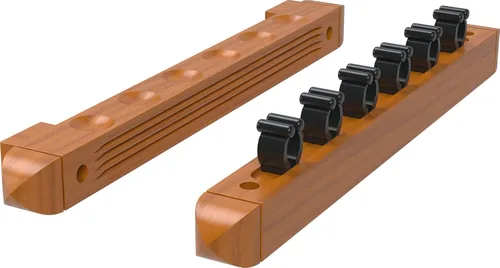Vista 6 de Viper by GLD Products Fat Cat Oak 6 Cue - Estante para tacos de pared (2 piezas)