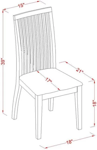 Vista 6 de East West Furniture ANIP5-LWH-W - Juego de mesa de comedor moderno de 5 piezas, incluye una mesa de cocina redonda con pedestal y 4 sillas