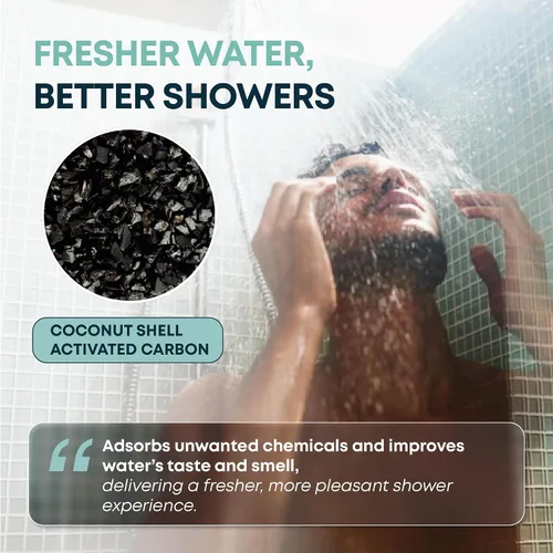 Vista 4 de AquaHomeGroup Filtro de ducha para agua libre de cloro (incluye 2 cartuchos) – Elimina impurezas y olores para agua más limpia y fresca – Filtros