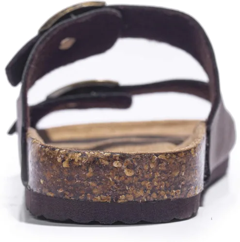 Vista 4 de FITORY Sandalias con purpurina para niños y niñas, pantuflas de corcho con correas ajustables para niños pequeños y niños grandes