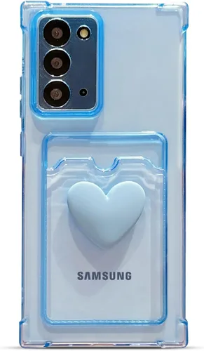 Vista 12 de Tuokiou Funda compatible con Samsung Galaxy Note 20, bonito diseño de corazón 3D, protección suave a prueba de golpes con tarjetero para Samsung