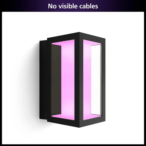 Vista 2 de Philips Hue Impress - Lámpara de pared para exteriores (cableada), (6.1 x 9.4 pulgadas), luz blanca y de color, control de voz, requiere puente